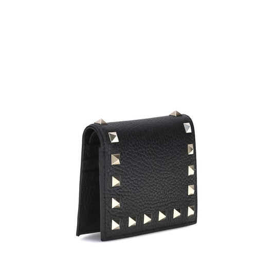 Valentino Garavani Black Calf Leather Bos Taurus Wallet