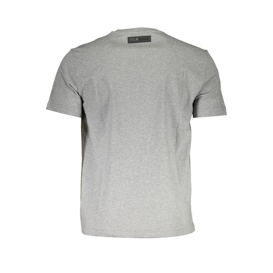 Plein Sport Grey Cotton Men T-Shirt
