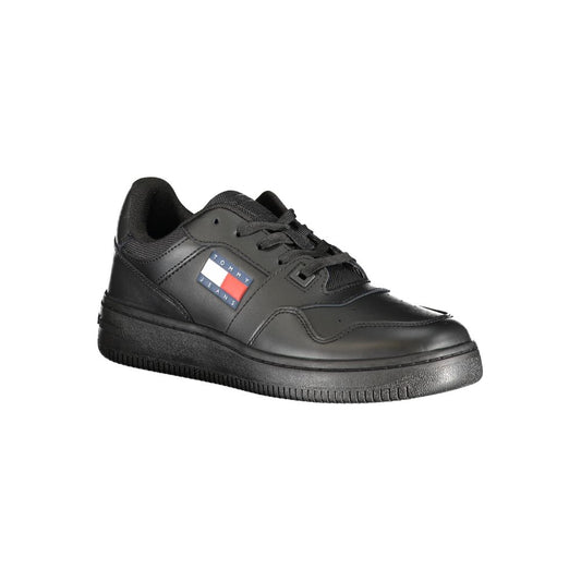 Tommy Hilfiger Black Leather Women Sneaker