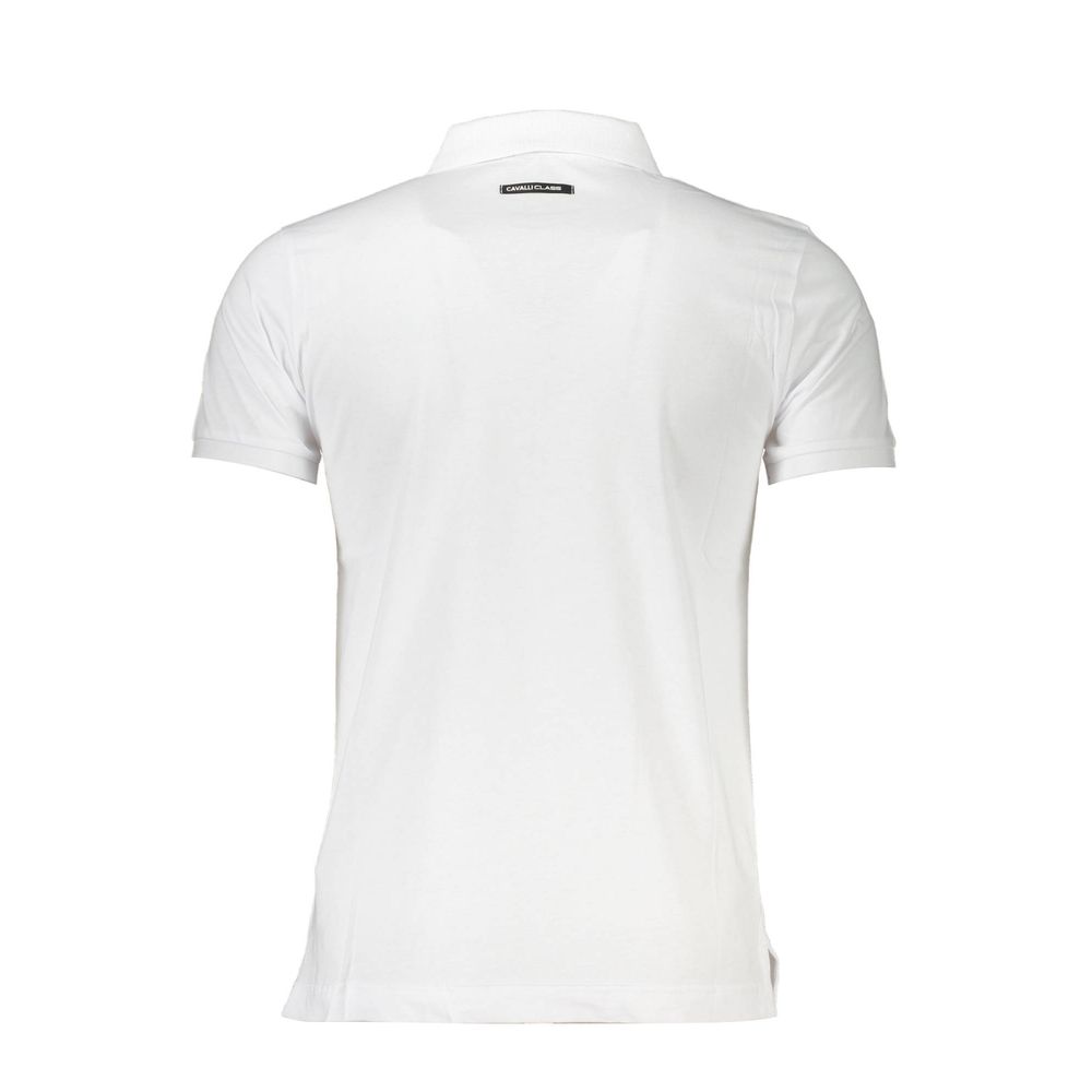 Cavalli Class Bianco Cotton Men Polo Shirt
