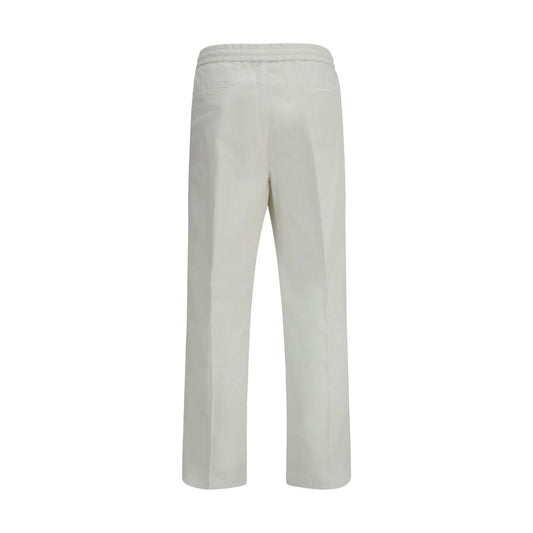 Brunello Cucinelli White Cotton Casual Pants