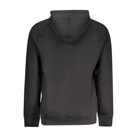 Timberland Black Cotton Men Sweater with Central Pockets and Zip