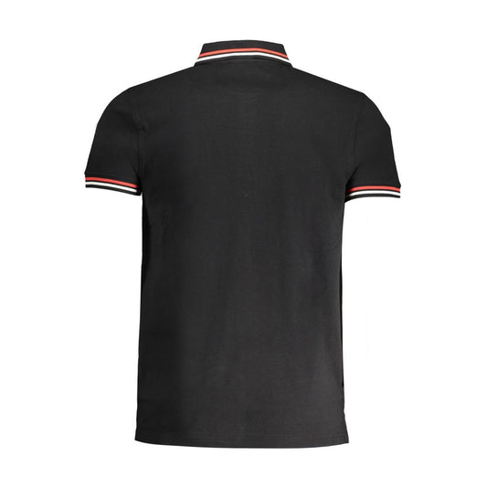 Cavalli Class Black Cotton Men Polo Shirt