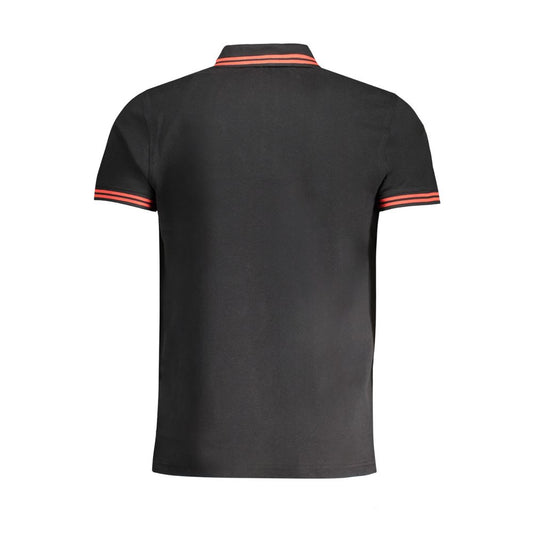 Cavalli Class Black Cotton Men Polo Shirt