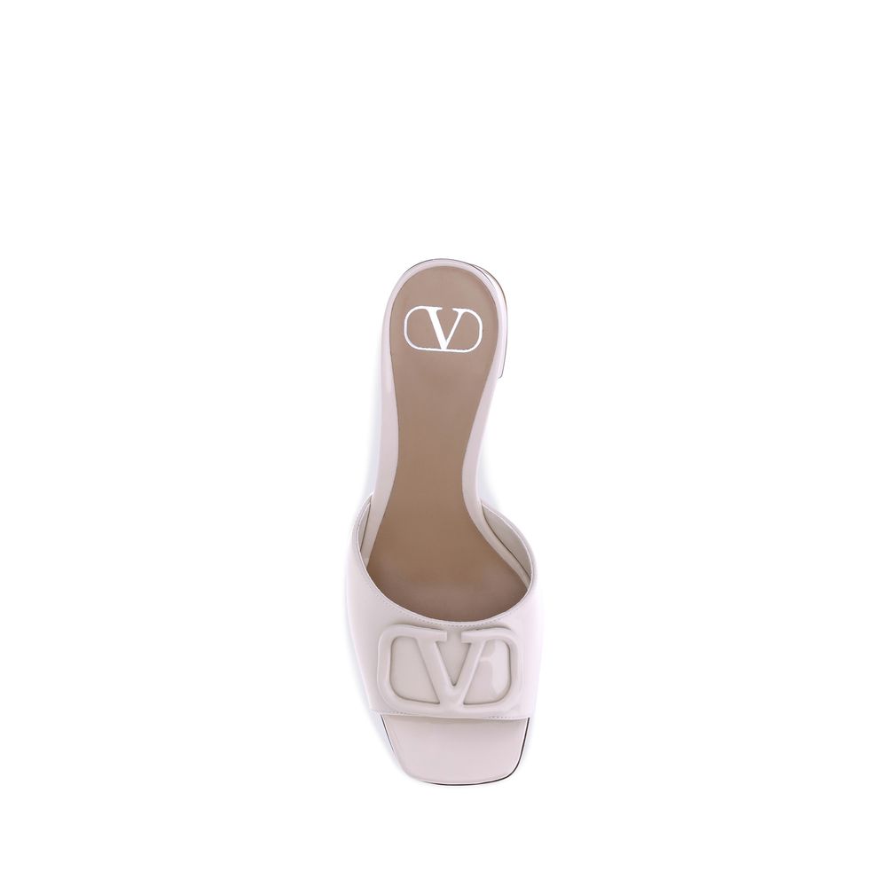Valentino Garavani Beige Calf Leather Bos Taurus Sandals
