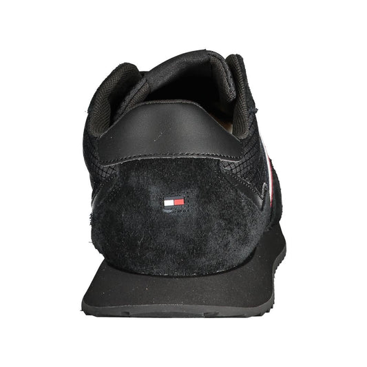 Tommy Hilfiger Black Leather Men's Sneaker