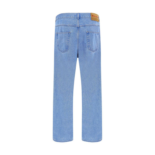 Marni Light Blue Cotton Straight-Leg Jeans