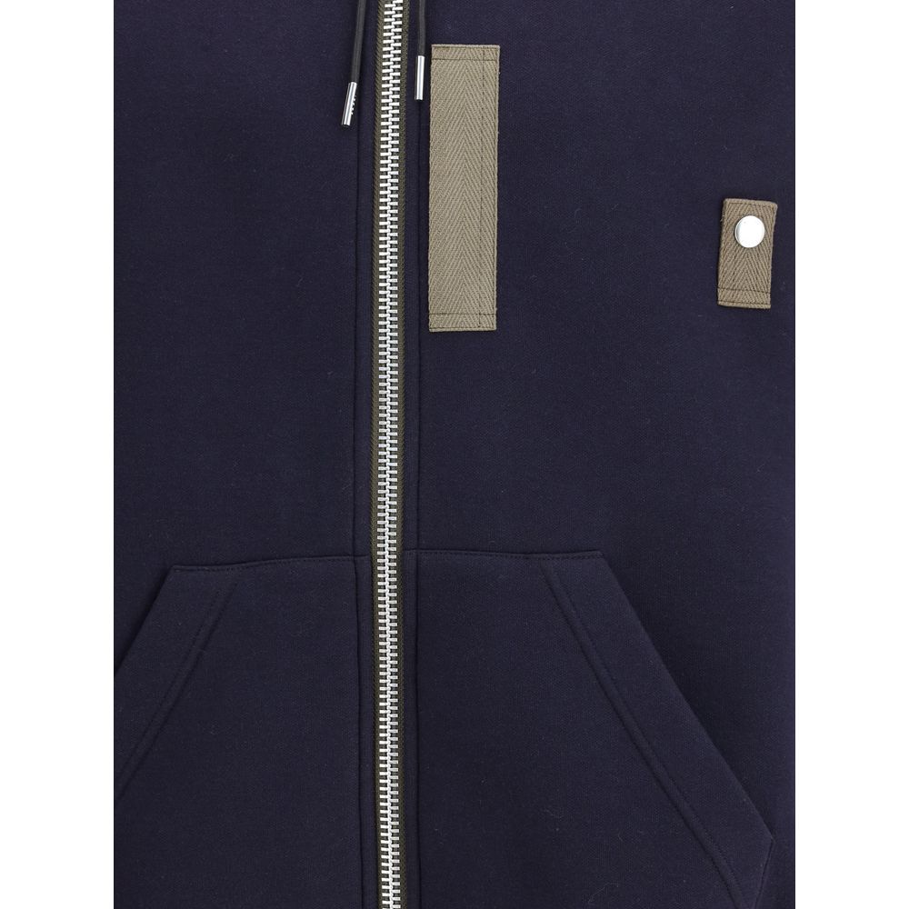 Sacai Blue Cotton Hoodie