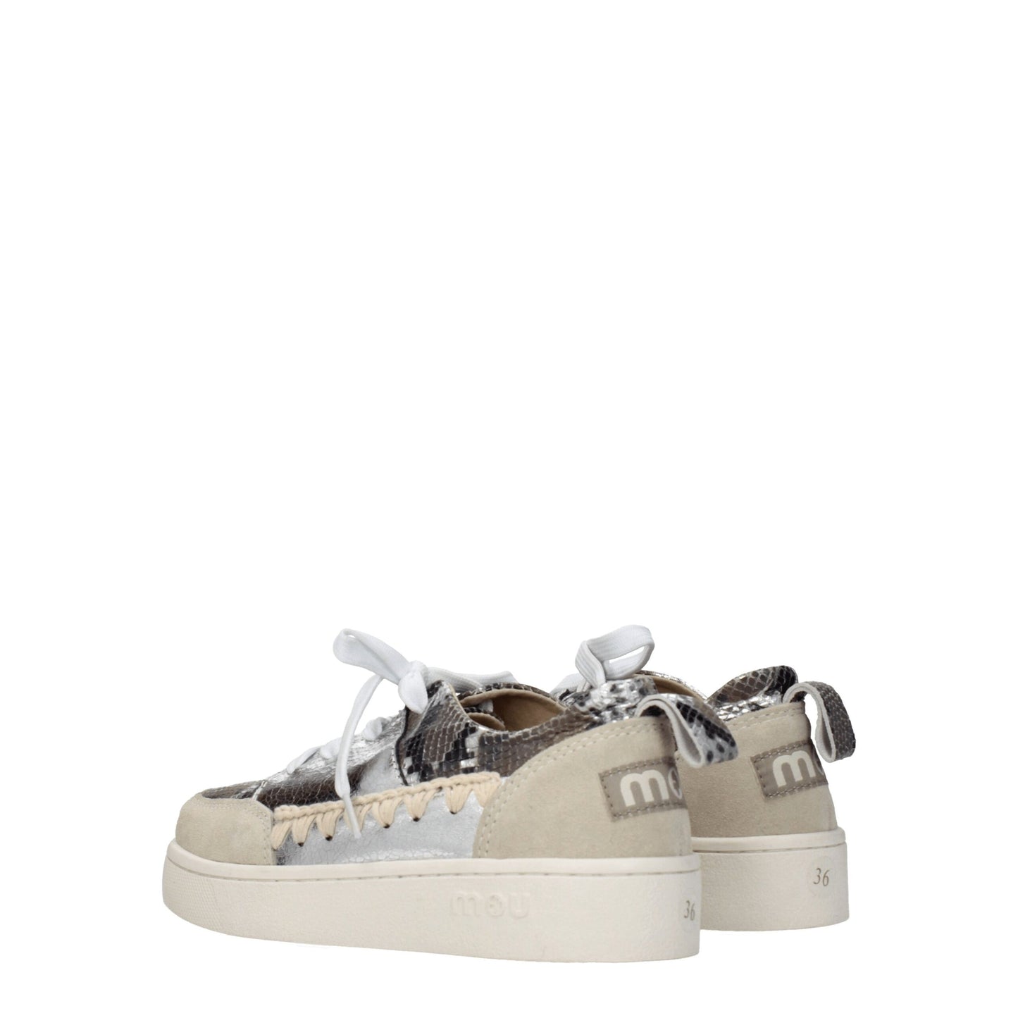 Mou Gray Leather Low Tops