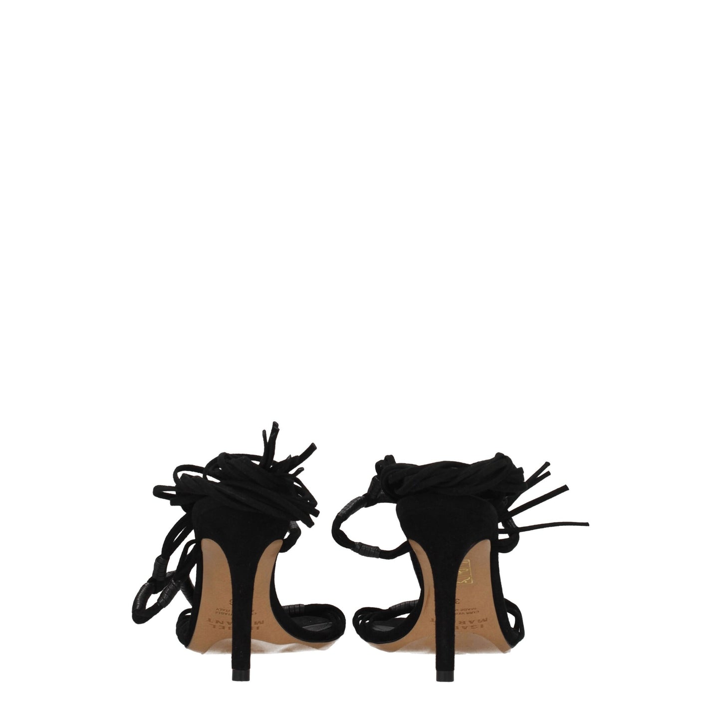 Isabel Marant Black Leather Stiletto Heels Sandals