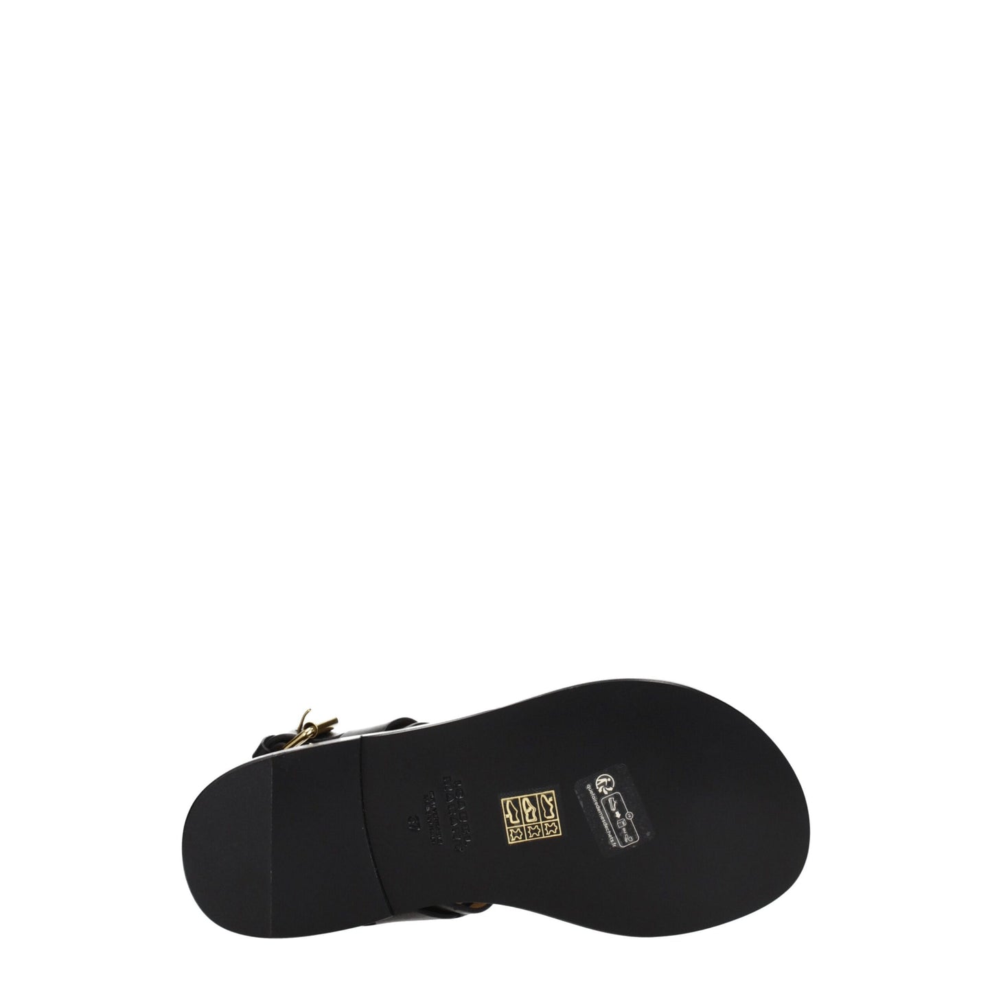 Isabel Marant Black Leather Flip-Flop Sandals