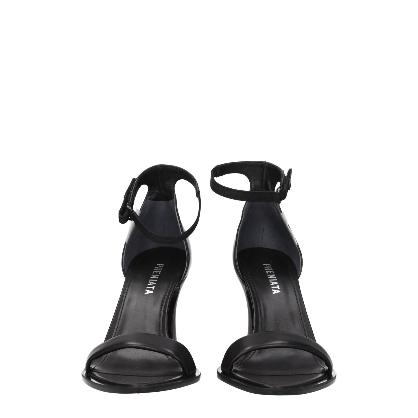 Premiata Black Leather Flat Sandals