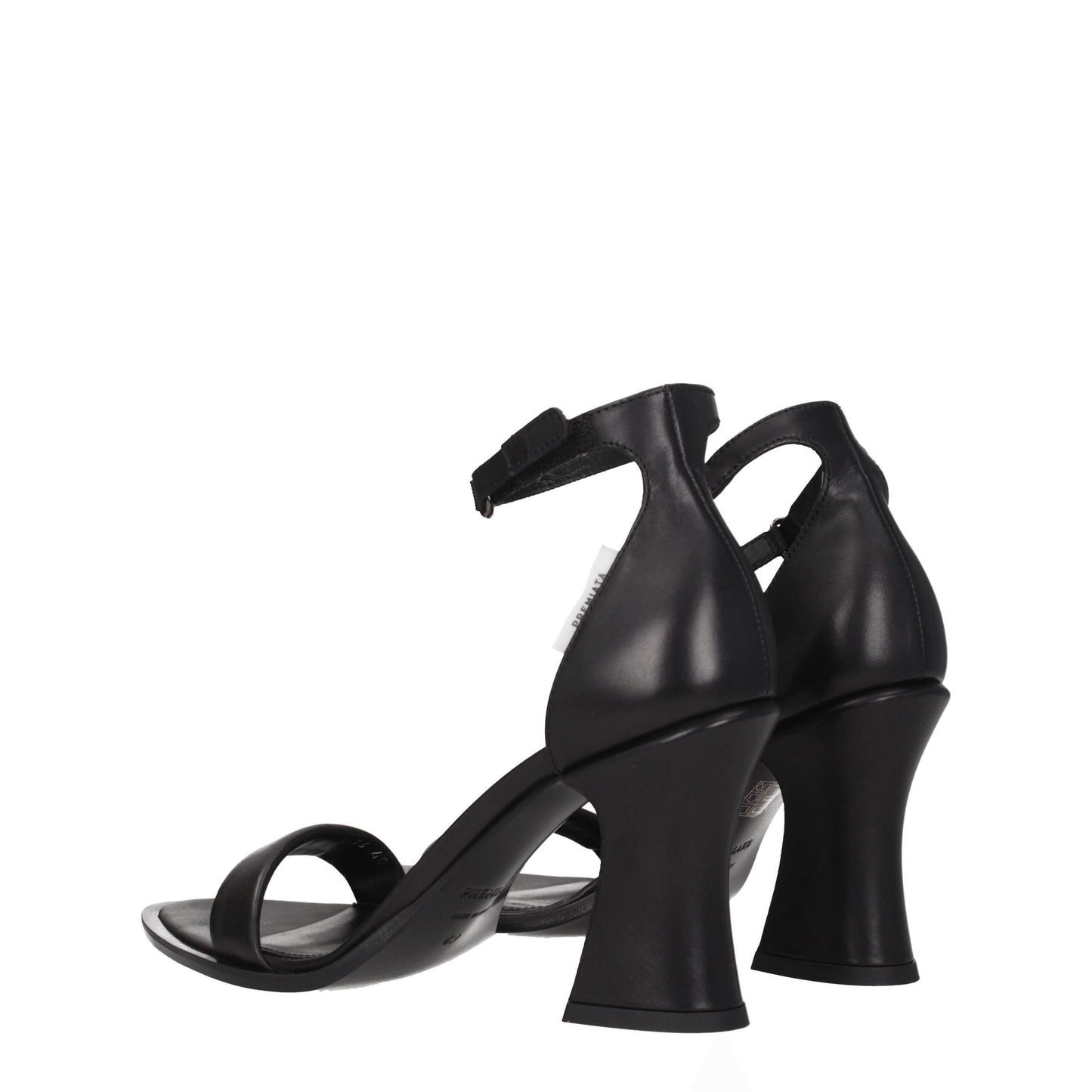 Premiata Black Leather Flat Sandals