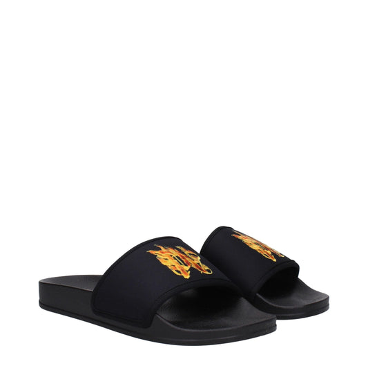 Palm Angels Black Fabric Slippers
