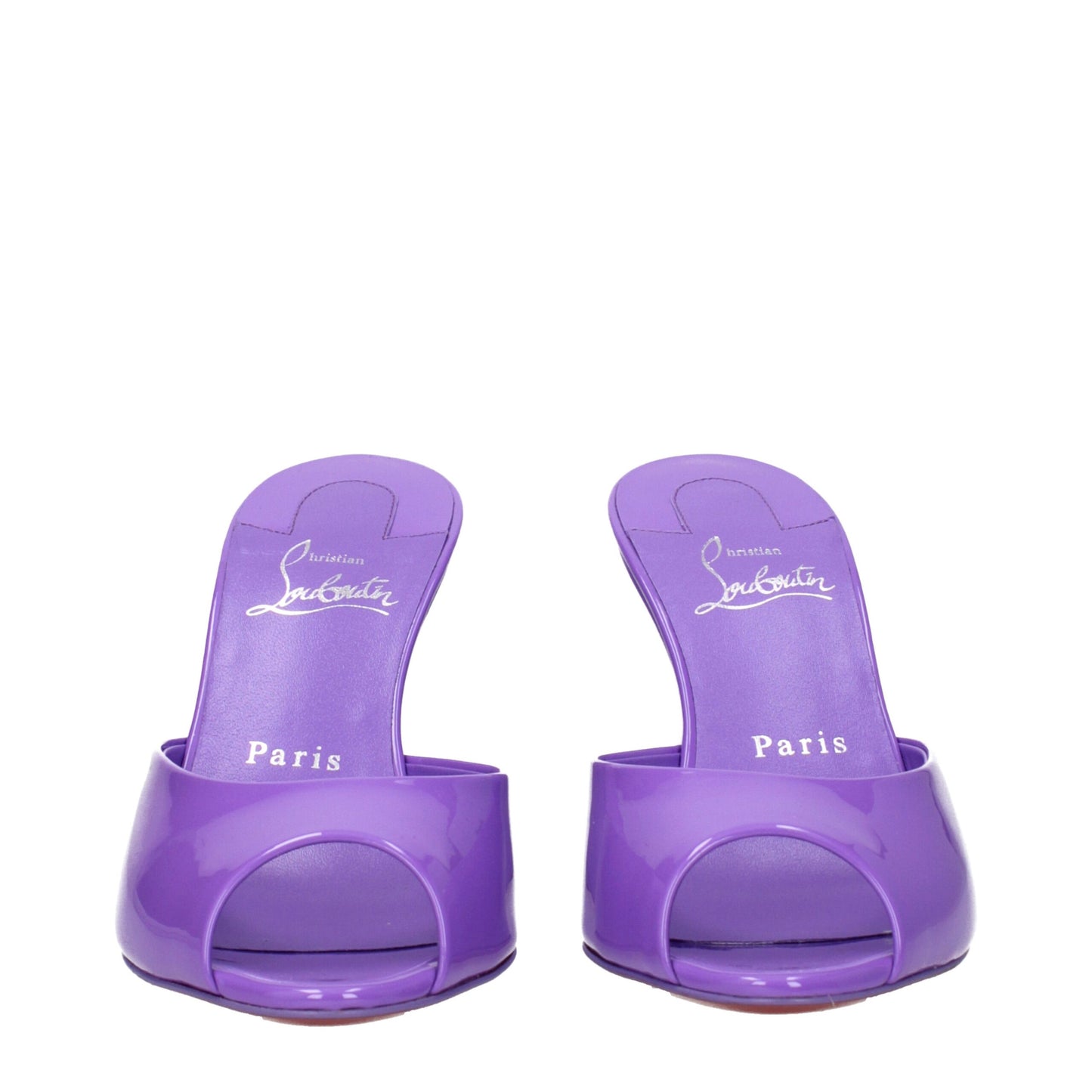 Christian Louboutin Purple Leather Wedges Sandals