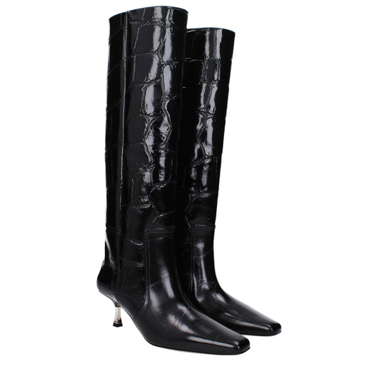 Paris Texas Black Leather Boots