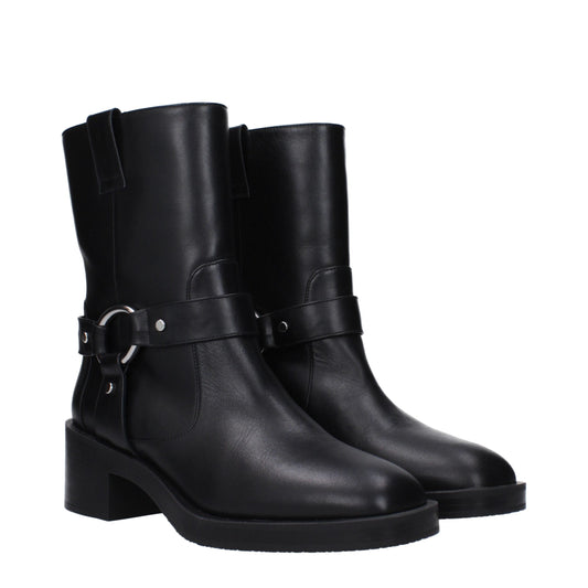 Stuart Weitzman Black Leather Ankle Boots