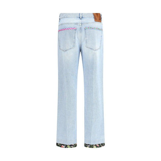 Valentino Blue Cotton Straight-Leg Jeans