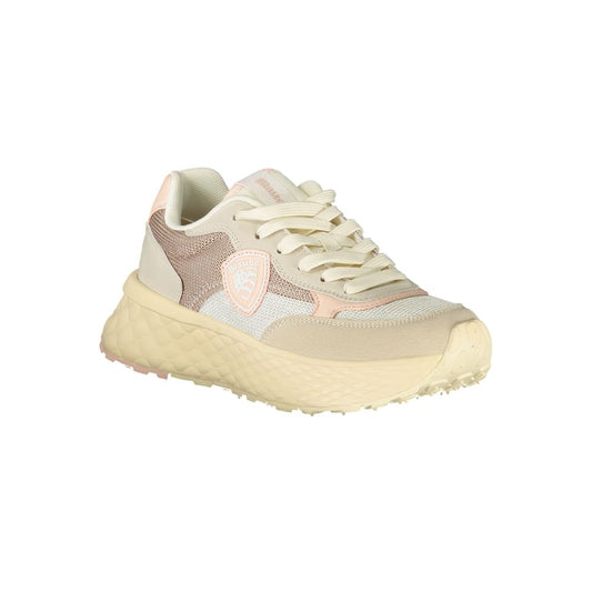 Blauer Beige Polyurethane Women Sneaker