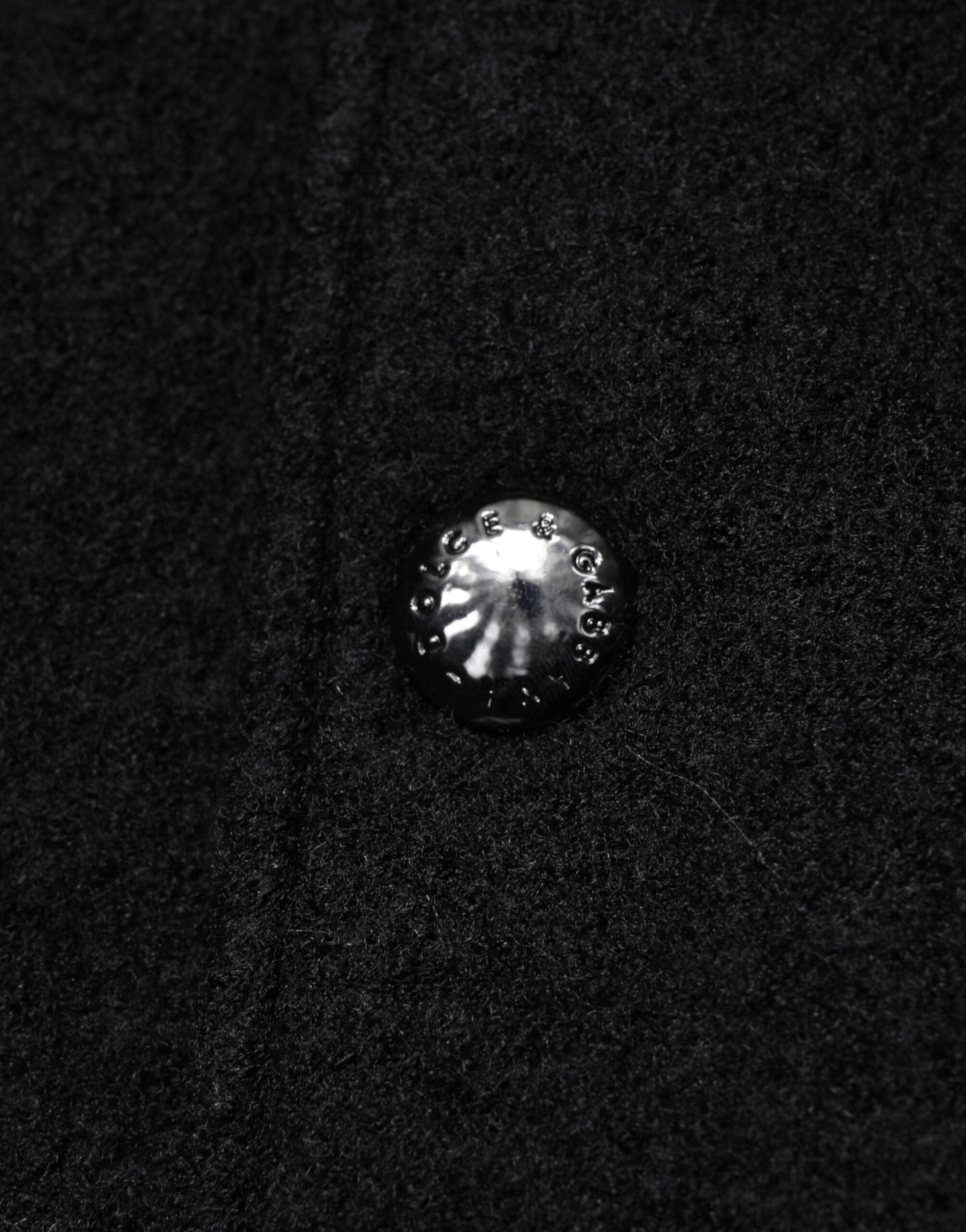 Dolce & Gabbana Black Wool Logo Plaque Bomber Jacket