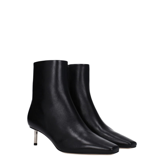 Off-White Black Leather Ankle Boots