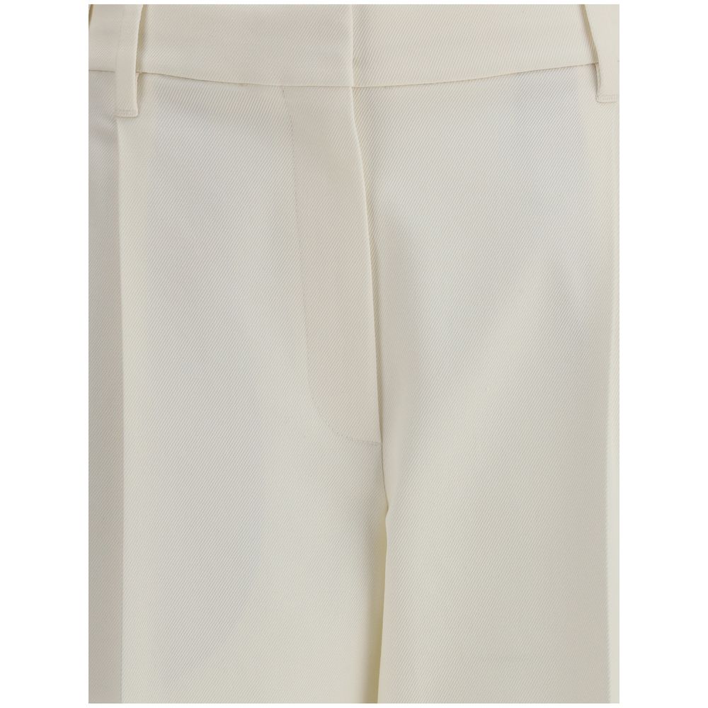 Brunello Cucinelli White Cotton Chino Pants
