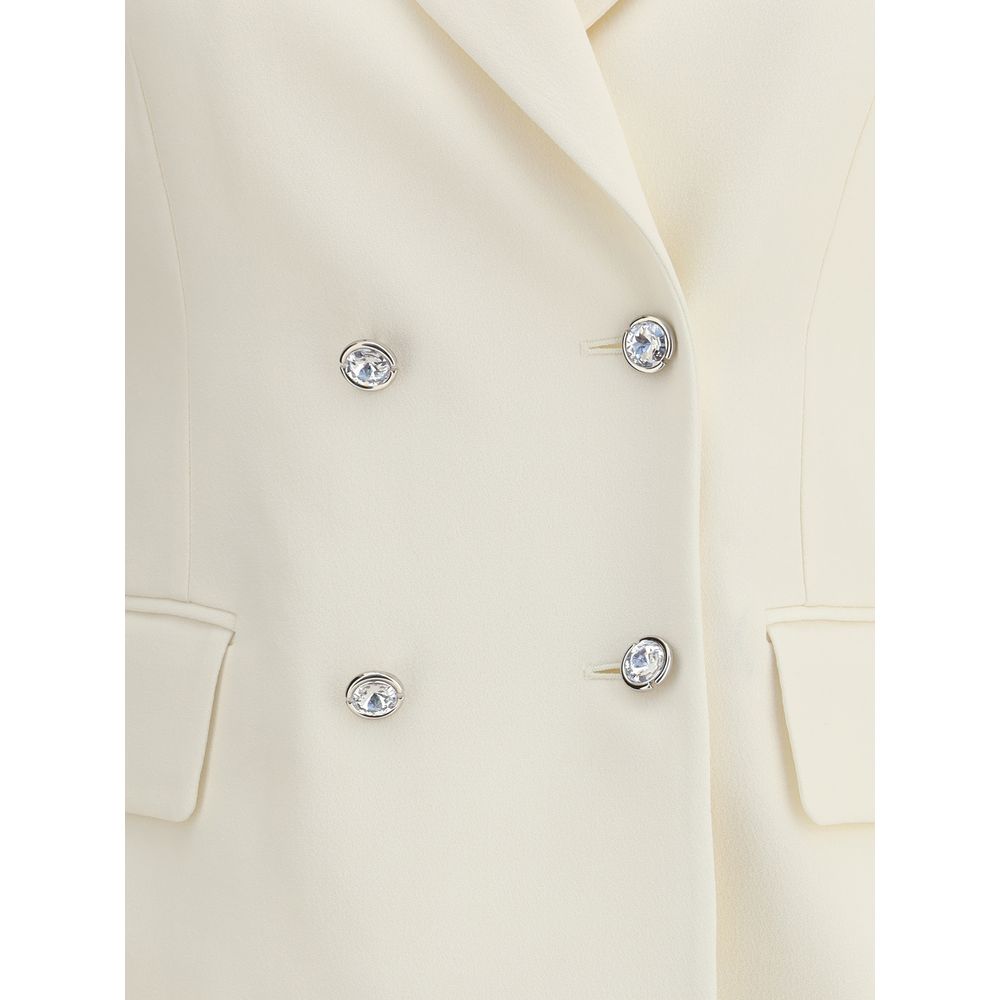 Alessandra Rich Cream Fleece Wool Blazer