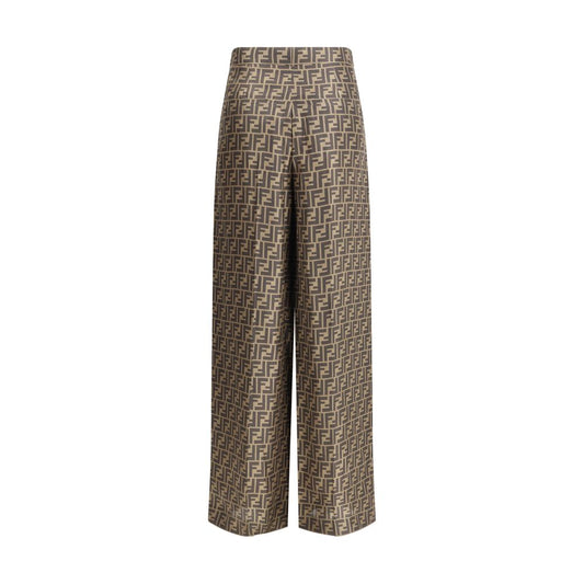 Fendi Brown Silk Casual Pants