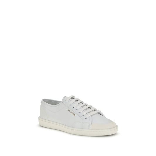 Saint Laurent White Calf Leather Bos Taurus Low Top Sneakers