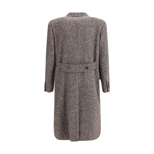 Dolce & Gabbana Gray Fleece Wool Coat