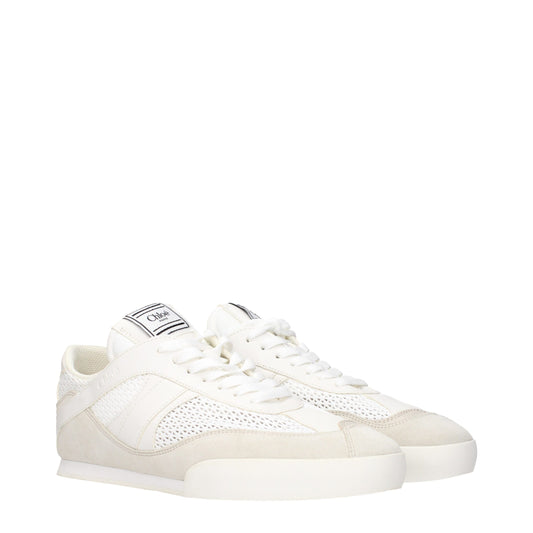 Chloé White Fabric Low Top Sneakers