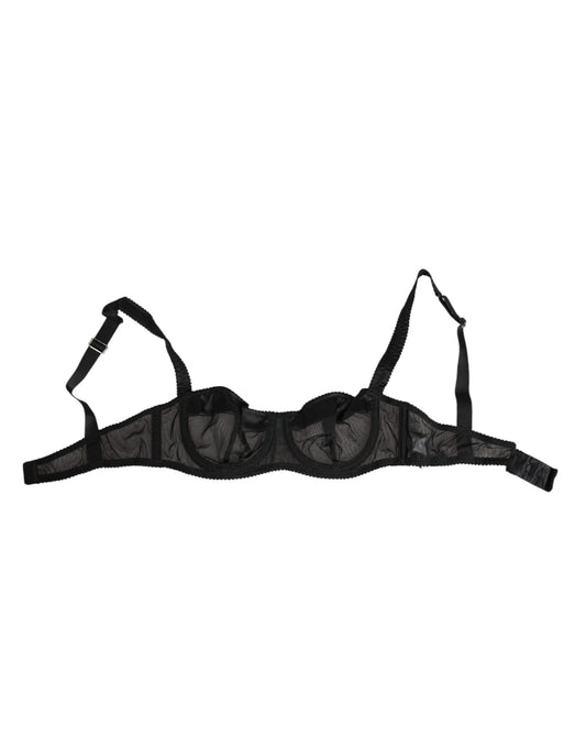 Dolce & Gabbana Black Sheer Mesh Underwire Bra Underwear
