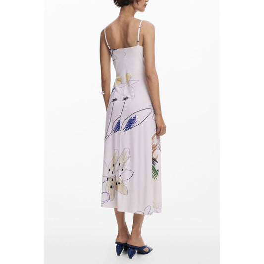 Desigual White Polyester Women's Long Dress