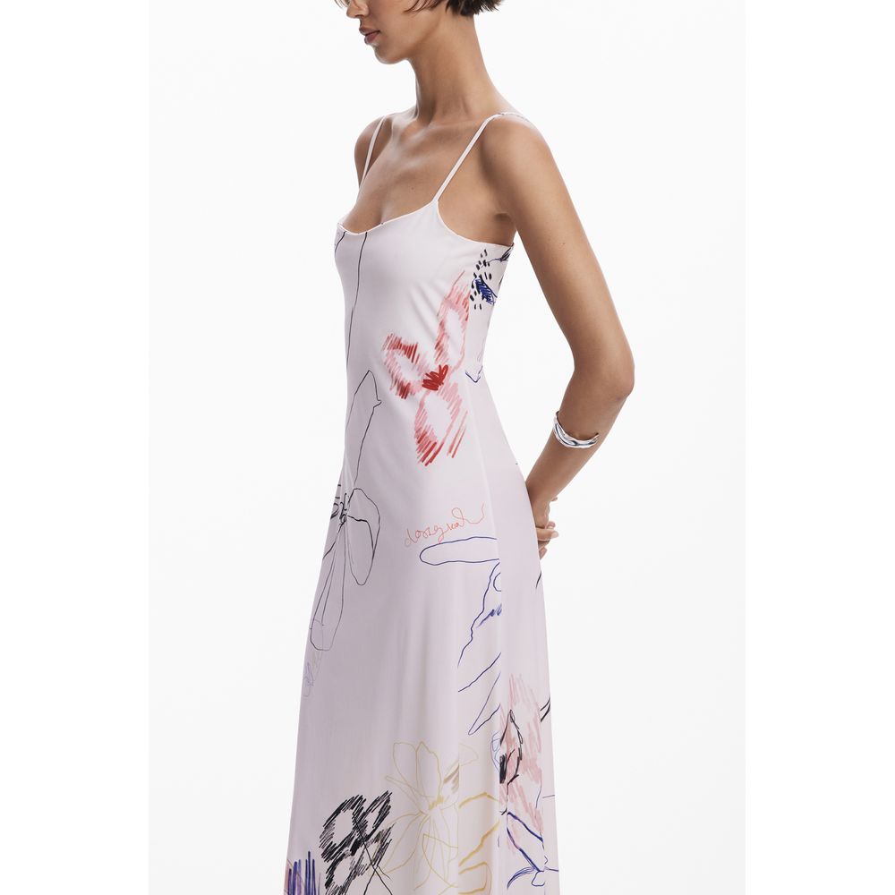 Desigual White Polyester Women's Long Dress