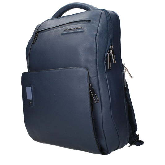 Piquadro Blue Leather Backpack