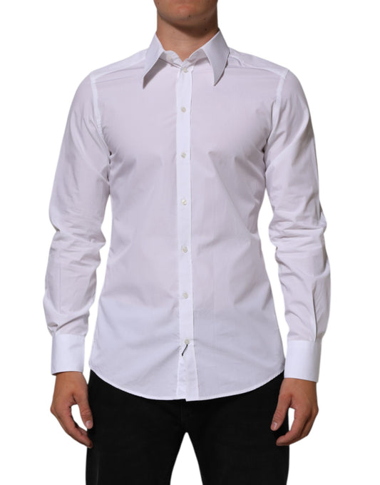 Dolce & Gabbana White Cotton MARTINI Men Formal Dress Shirt