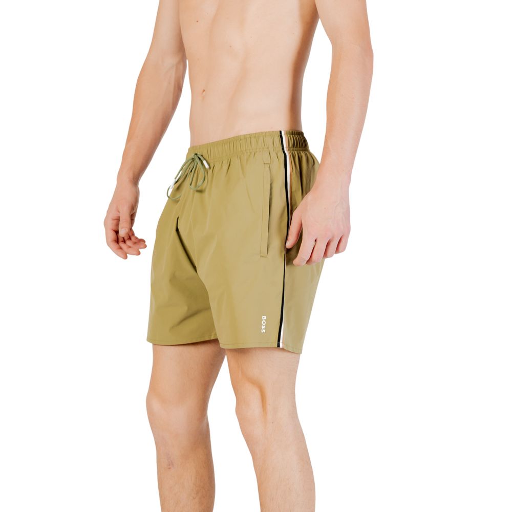 Hugo Boss Green Polyester Swim Shorts