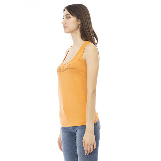 Just Cavalli Orange Viscose Women's Top