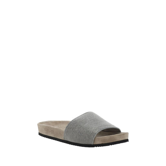 Brunello Cucinelli Brown Fabric Sandals