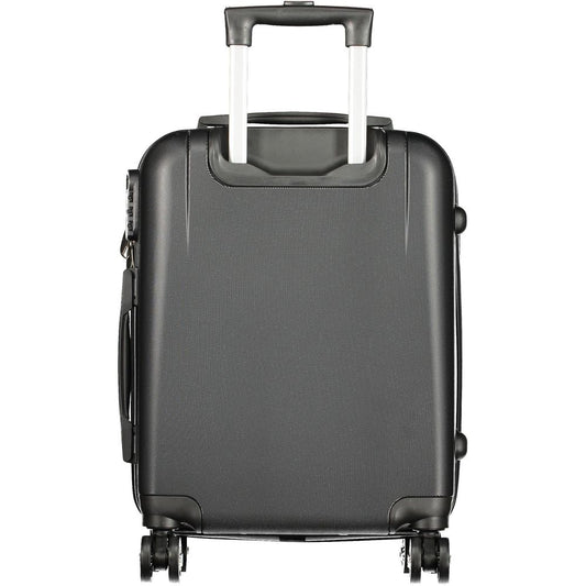 Laura Biagiotti Black Polyurethane Women's Travel Trolley Set