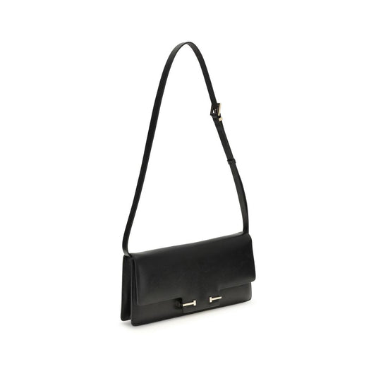 Tom Ford Black Calf Leather Bos Taurus Shoulder Bag