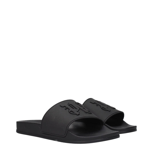 Palm Angels Black Cotton Slippers