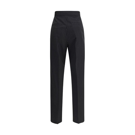 Max Mara Black Fleece Wool Dress Pants