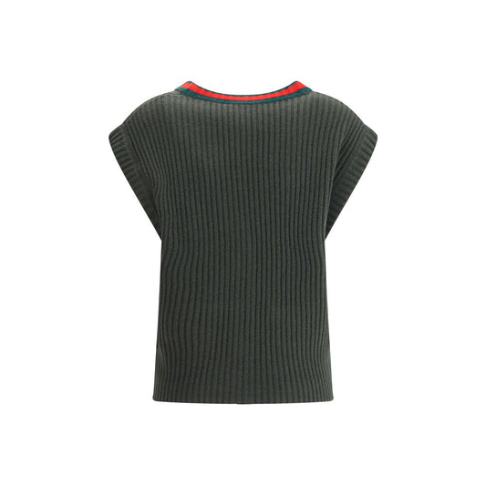 Gucci Green Wool Sleeveles Sweater