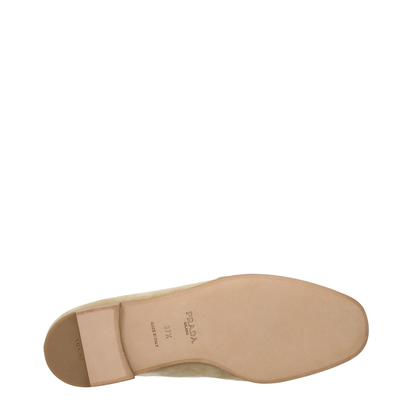 Prada Beige Leather Slip-On Loafers
