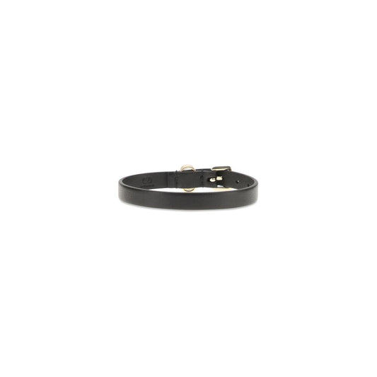 Valentino Garavani Black Calf Leather Bos Taurus Bracelet