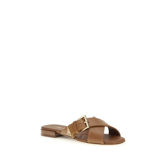 Prada Brown Calf Leather Bos Taurus Flat Sandals