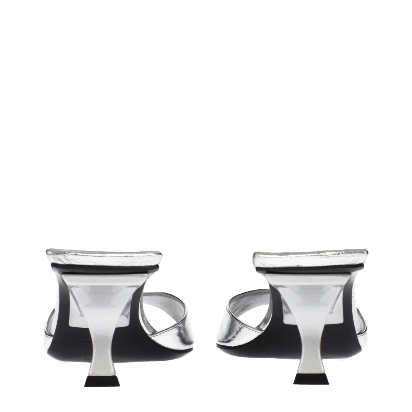 The Attico Gray Leather Sandals