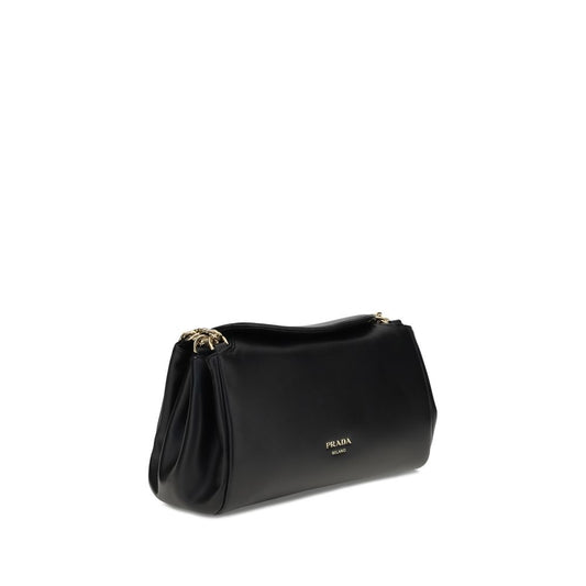 Prada Black Calf Leather Bos Taurus Shoulder Bag