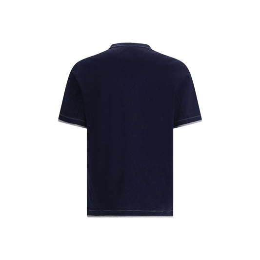 Brunello Cucinelli Blue Cotton T-Shirt